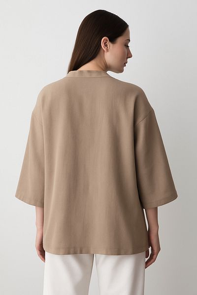 My Blog Milk Coffee Inner Belted Kimono - 5383