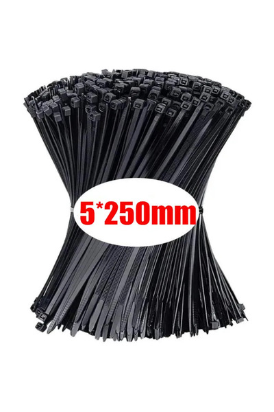 Choice1 100 قطعة 5x250 مم 500/100 قطعة ربطات كابلات بلاستيكية من النايلون ذات قفل ذاتي وأشرطة قابلة للتعديل للبيع بالجملة