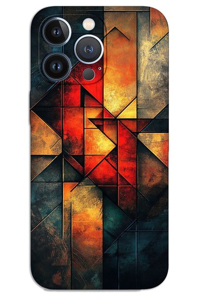 MRCİLETİSİM غطاء خلفي مطبوع بنمط HD لهاتف iPhone 13 Pro - ألوان ساخنة