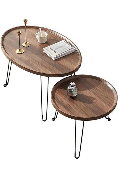 Türkiye Wooden Coffee Tables, 2PCS Combo Sofa Side Table, Small Dining Table with Floor Seat, Study Table/De