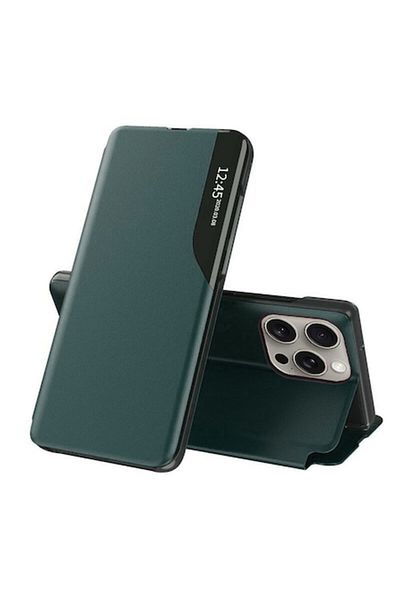 OEM Husă de protecție pentru iPhone 15 Pro, Grip Pro, seria eFold, G784, piele, verde închis