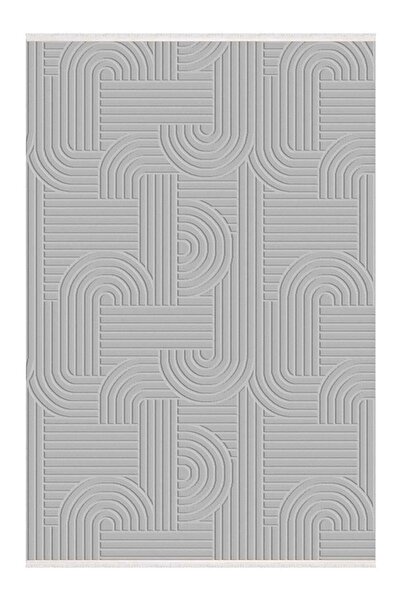 İpek Mekik Halı Grande 2014a Gri Yumuşak Dokulu Modern Salon, Mutfak, Oturma, Çocuk Odası Halısı