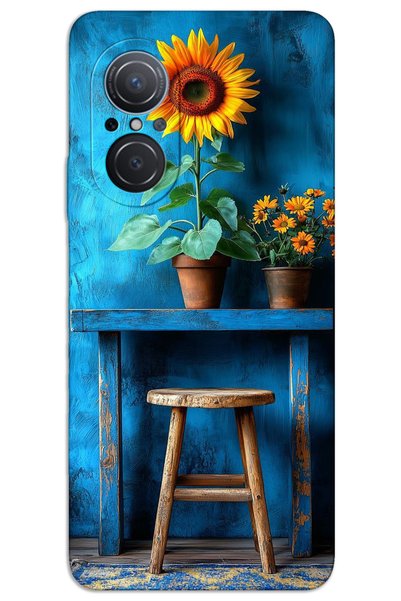 MRCİLETİSİM غطاء خلفي مطبوع بنمط HD لهاتف Huawei Nova 9 SE - Art Stool Flower