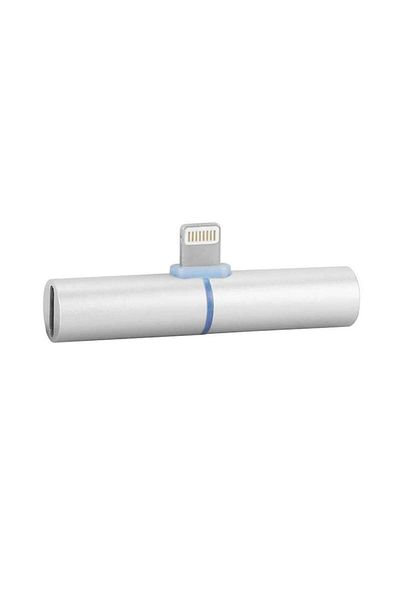 Bibilel Adaptor 2in1 iPhone, iPad, 3,5 mm jack, Lightning, casti si charger, Splitter, Silver