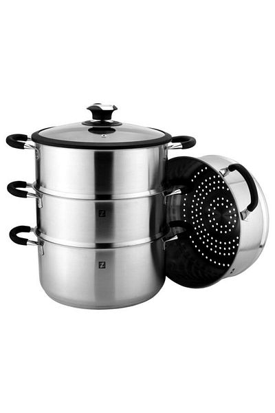 Zokura Set oale 5 piese pentru gatit la aburi Z1253, inox, 28cm/7.6L