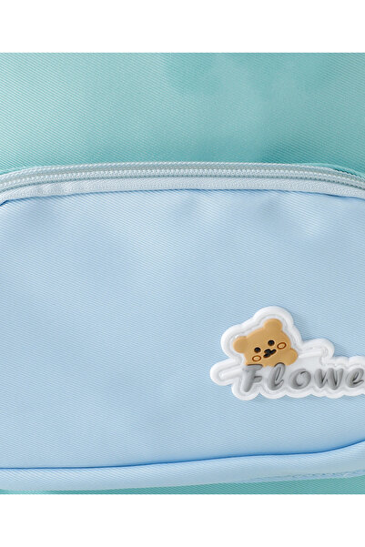 Fab N Funky حقيبة ظهر للأطفال مع جيب للعملات المعدنية، بتصميم حيواني، باللونين الأخضر والأزرق، عبوة من قطعتين - 12 بوصة