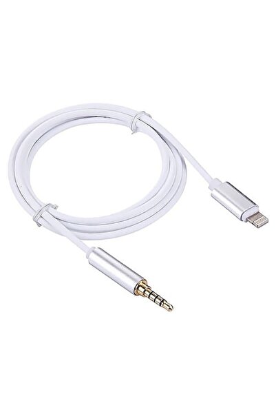 Bibilel Adaptor Lightning la AUX de 3,5 mm, 1 m, alb, BBL1245