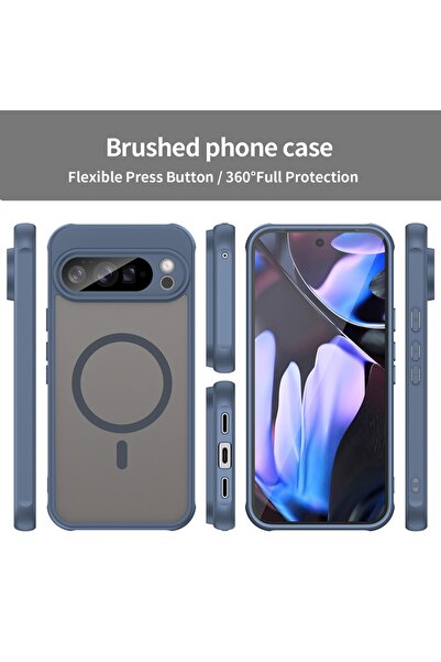 SKYDDAR INNOVATION Θήκη για Google Pixel 10 Pro XL, HaloFrost MagSafe II, Αντικραδασμική, σετ αυτοκόλλητων, Μπλε σκούρο