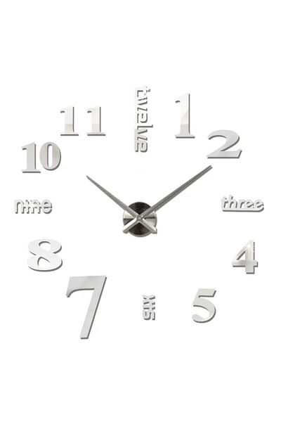 wayfair Timelike wall clock, metal/plastic, silver, 80 cm