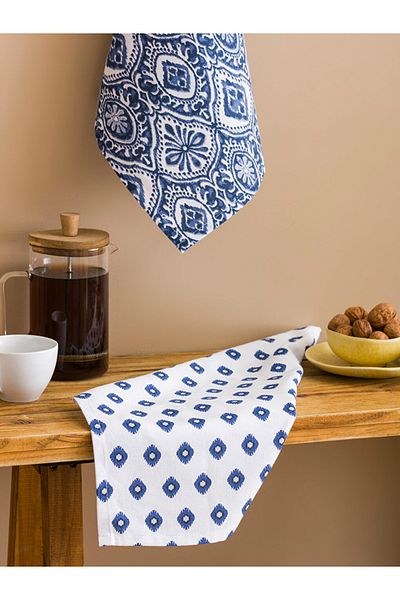 LC Waikiki Lcw Home Navy Blue Printed Drying Cloth 2-Piece 40X50 cm