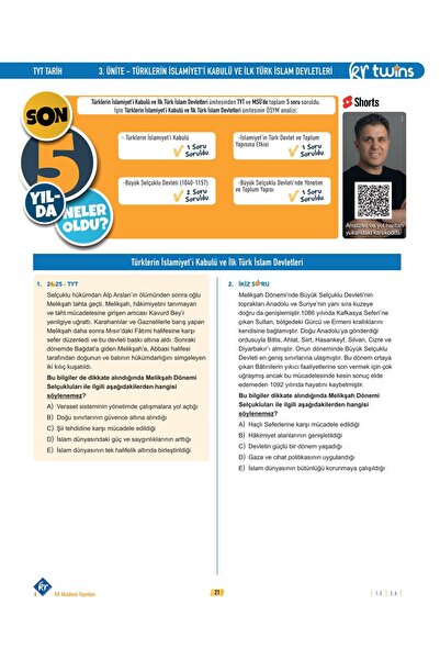 KR Akademi Yayınları 2026 TYT Twins Tarih Soru Bankası