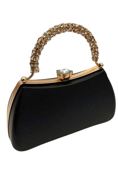 angel çanta aksesuar Angel Bag Accessory Evening Dress Bag Mold with Stone Handle Model Light Gold Metal (Number 220)
