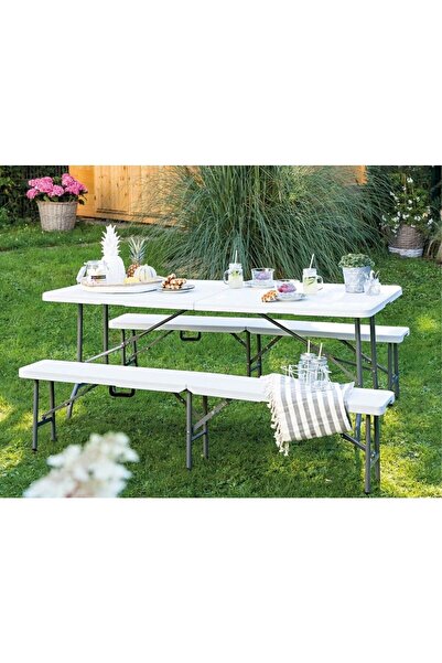 HALL BREATHE Gri Piknik Bankı, Şık ve Rahat Açılır Oturma Sandalyesi