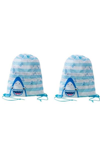 Generic 2PCS Blue Waterproof Drawstring Gym Bags – PE String Bags for Kids, Boys & Girls