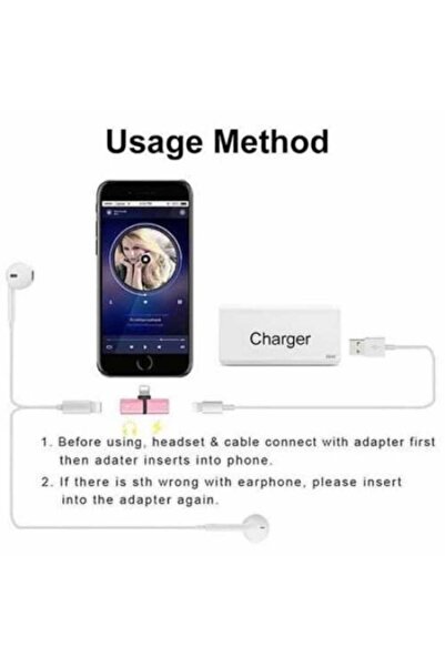 SOHO Adaptor 2 in1 iPhone, iPad, Lightning, headphones and charger, Splitter, Pink