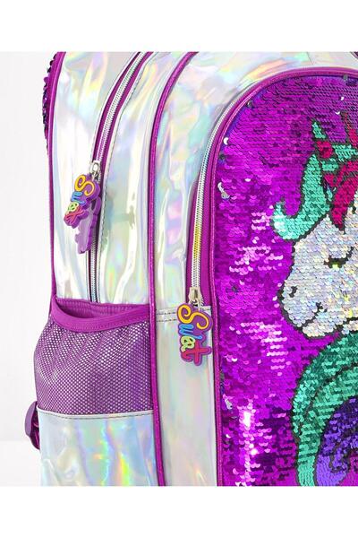 Fab N Funky Unicorn Themed Backpack with Lunch Bag and Pencil Pouch, 6 Years+, Purple, 3 Pieces â€“ 16 Inches