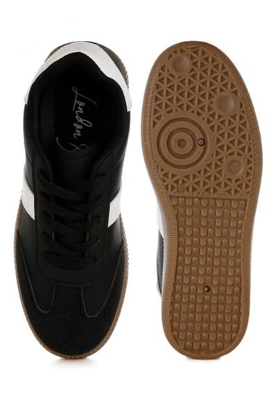 london Rag Women Classic Lace-Up Flatform Sneaker in Black