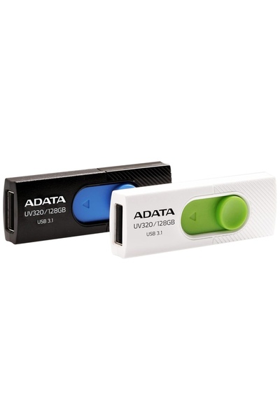 Adata Stick USB UV320, 32GB, USB 3.1, Design glisant, Negru/Albastru