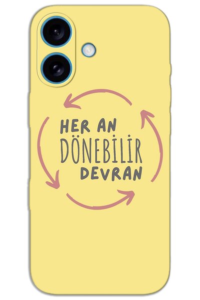 MRCİLETİSİM غطاء خلفي مطبوع بنمط HD لهاتف iPhone 16 - Devran Döner