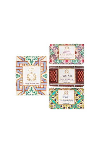 Casa Amalfi Gift set of handmade soaps Pink Maiolica, Casa Amalfi - GS03