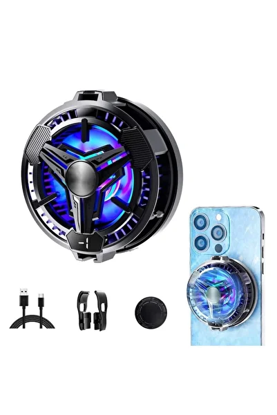 BUGHY'S Cooler Magnetic for Phone, Instant Silent Cooling 45dB, RGB LED, Temperature Display, MagSafe, 4500R