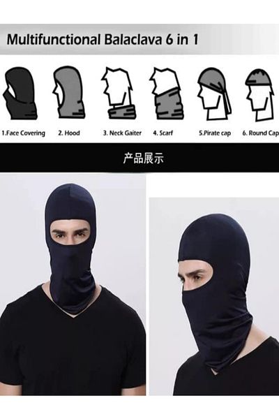 Generic 2PCS Breathable Full Face Mask for Skiing, Motorcycle, Running, and UV Protection – Lightweight &