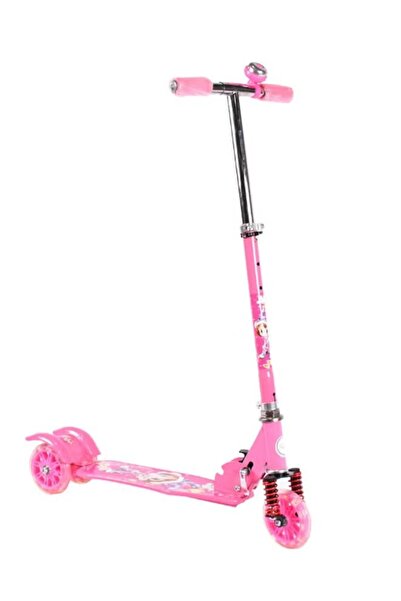 Amla سكوتر موسيقي بثلاث عجلات - وردي - 80×75 سم مع مقابض مبطنة وتصميم أنيق