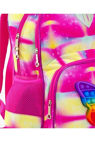 Fab N Funky Butterfly Theme Trolley Backpack with Lunch Bag and Pencil Pouch, 6 Years+, Pink, 3 Pieces