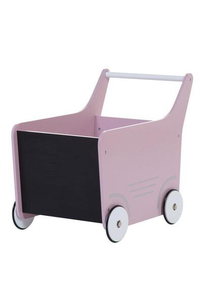 CHILDHOME Carucior cu spatiu depozitare si tabla de scris Childhome, Lemn Roz