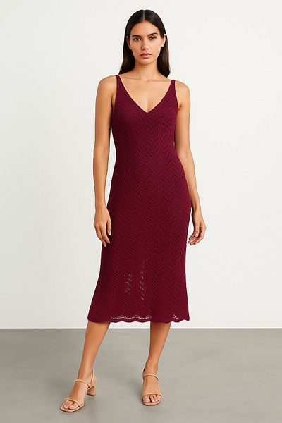 Butik Maxi Boy Agraf Detailed Openwork/Hollowed Summer Dress Ss25El0003