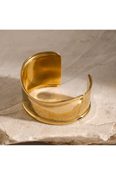 Ervalina Special Series Adjustable Flat Thick Handcuff Bracelet Set Gold Silver Color