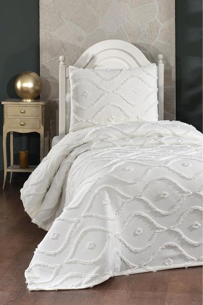 Çeyiz Diyarı Dowry Land Pirot 2 Piece Single Pique Set Cream