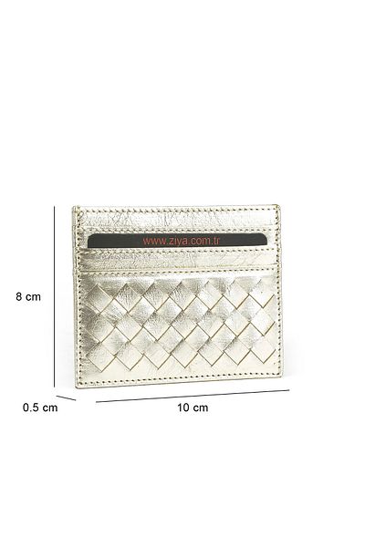 Ziya , Suport pentru carduri unisex din piele naturală 1539852Z05 Aur