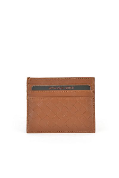 Ziya , Unisex Genuine Leather Card Holder 1539852Z05 Tan