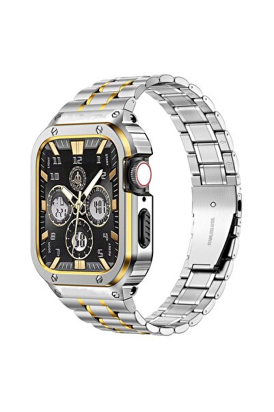 O Ozone سوار ساعة من الفولاذ المقاوم للصدأ مع علبة لساعة Apple Watch Series 9...