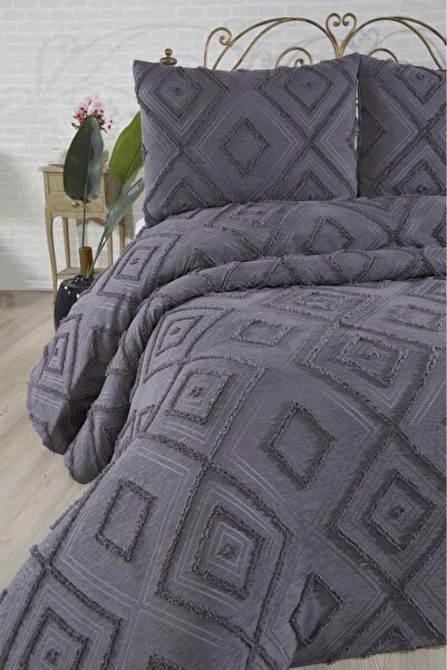 Çeyiz Diyarı Dowry Land Samira 3 Piece Double Pique Set Anthracite