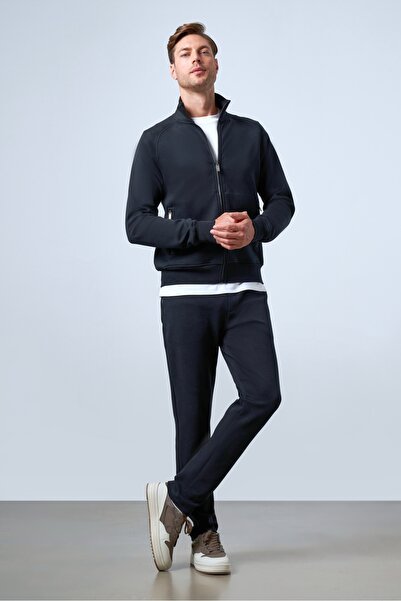 SPORTEMPT ψηλός λαιμός Δερμάτινο ανδρικό μπλουζάκι με φερμουάρ - Μαύρο