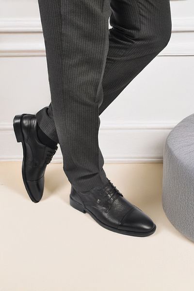 Pierre Cardin Black Genuine Leather Men's Classic Shoes 1612200 m