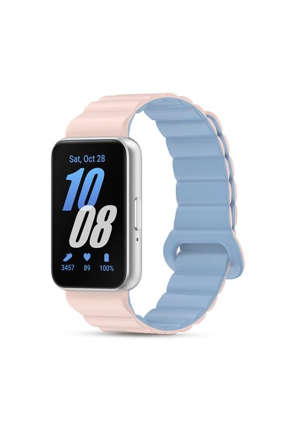 O Ozone Samsung Galaxy Fit 3 | Silicone Loop Magnetic Watch Band | Pink/blue
