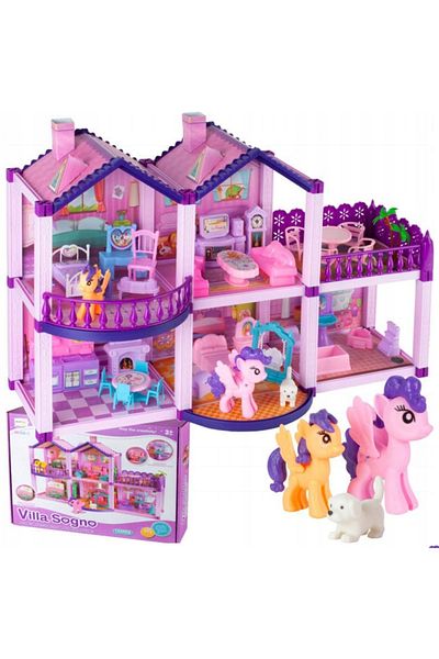 MalPlay Villa Ponies Malplay dollhouse, 3 bedrooms, kitchen, bathroom and terrace