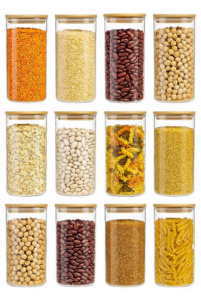 Evsun Home Collection 12 Pcs 1000ml Borosilicate Jars
