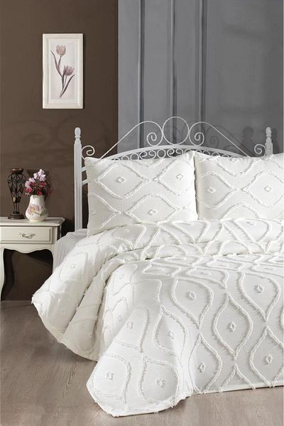 Çeyiz Diyarı Dowry Land Pirot 3 Piece Double Pique Set Cream