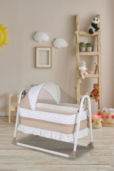 HALL BREATHE Kahverengi Yumuşak Portatif Bebek Beşiği, Sallanır ve Rahat Uyku için Ideal