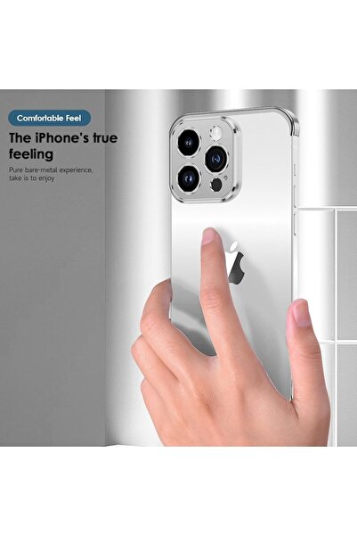 CLOUD Edgeless Metal Case for iPhone 16 Plus - Corner & Camera Protection, Aluminum Alloy, Titanium Silver