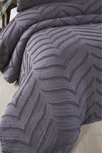 Çeyiz Diyarı Dowry Land Sementina 3 Piece Double Pique Set Anthracite