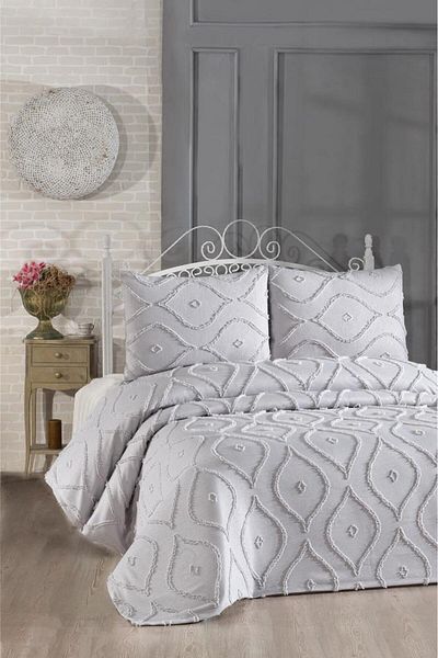 Çeyiz Diyarı Dowry Land Pirot 3 Piece Double Pique Set Gray