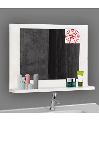 HALL BREATHE Beyaz 60x45 Raflı Lavabo Aynası ve Düzenleyici Dolap