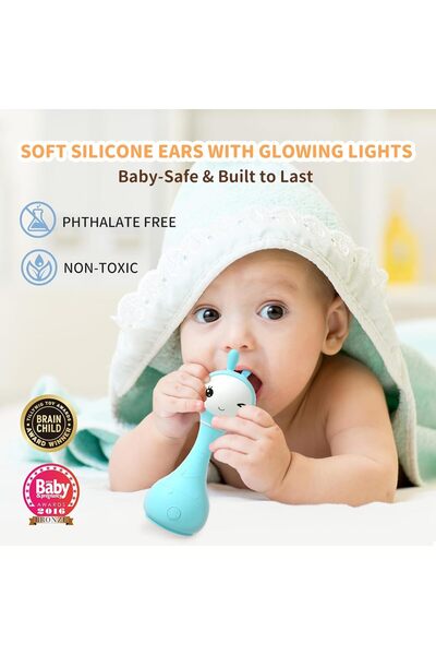 Alilo – Smarty Shake & Tell Rattle, R1 - Smarty Blue | Music, Stories, & Color Learning for Babies