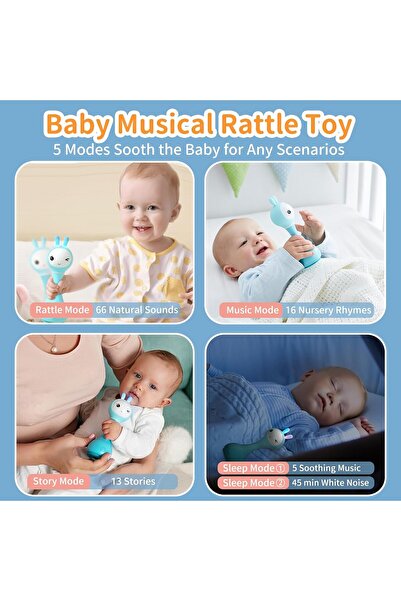 Alilo – Smarty Shake & Tell Rattle, R1 - Smarty Blue | Music, Stories, & Color Learning for Babies