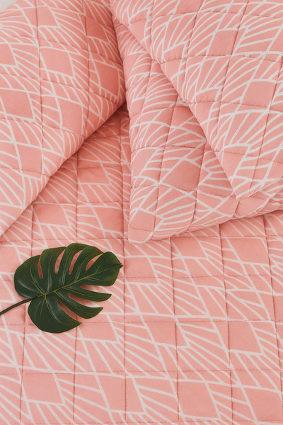 Mislina Home Capri Single Quilted Padded Pique 4 Seasons Baklava Dsn | Pillow Case Gift |   160X230Cm